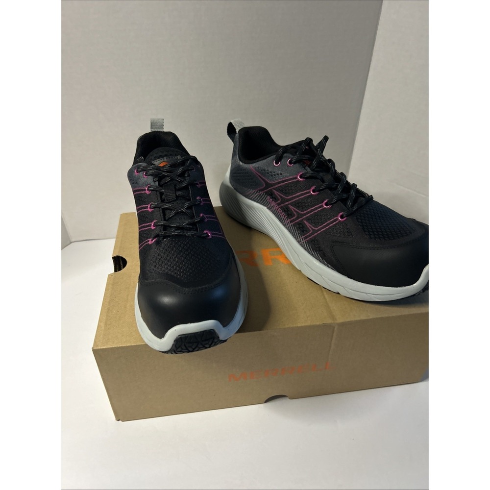 Merrell Carbon Fiber Sneaker Moab Flight CF Women's 8M Black Fuchsia Work Shoes